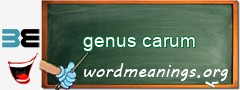 WordMeaning blackboard for genus carum